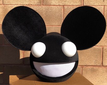 deadmau5 head halloween costume in black with led lights for adults and kids