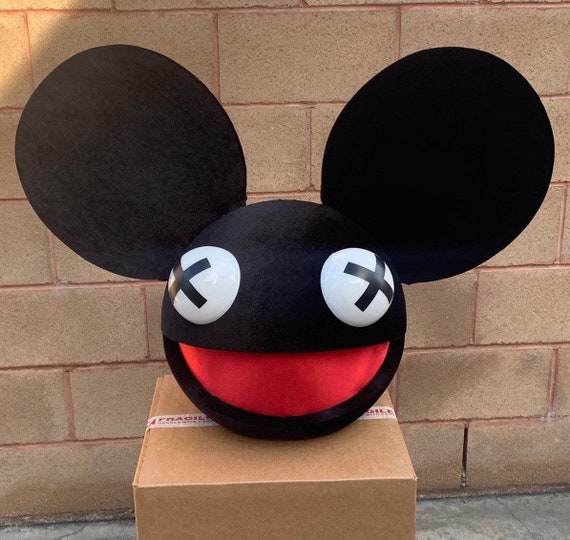 Deadmau5 Head Halloween Costume In Black With Red For Kids And Etsy