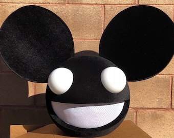 Deadmau5 head halloween costume in black white mouth for kids and adults