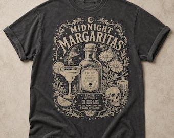 Vintage Midnight Margaritas Shirt, Practical Magic Tee, Retro Halloween Movie, Girls Tequila Shirt, Spooky Season Gift