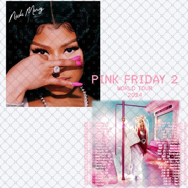 Nicki Minaj Pink Friday 2 Tour Png, Nicki Minaj World Png, Pink Friday 2 Png, Nicki Minaj rapper, Nicki Minaj Music, Nicki Minaj Tour