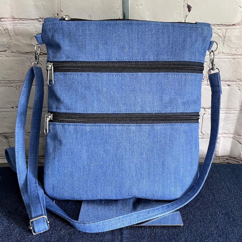 Denim Flap Crossbody Bag