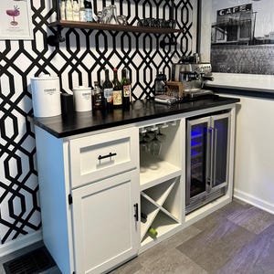 Wine Cabinet / Coffee Bar / Wine Bar / Farmhouse trash cart / Farmhouse Wine / Farmhouse Coffee cabinet / Fridge Cabinet / winerack