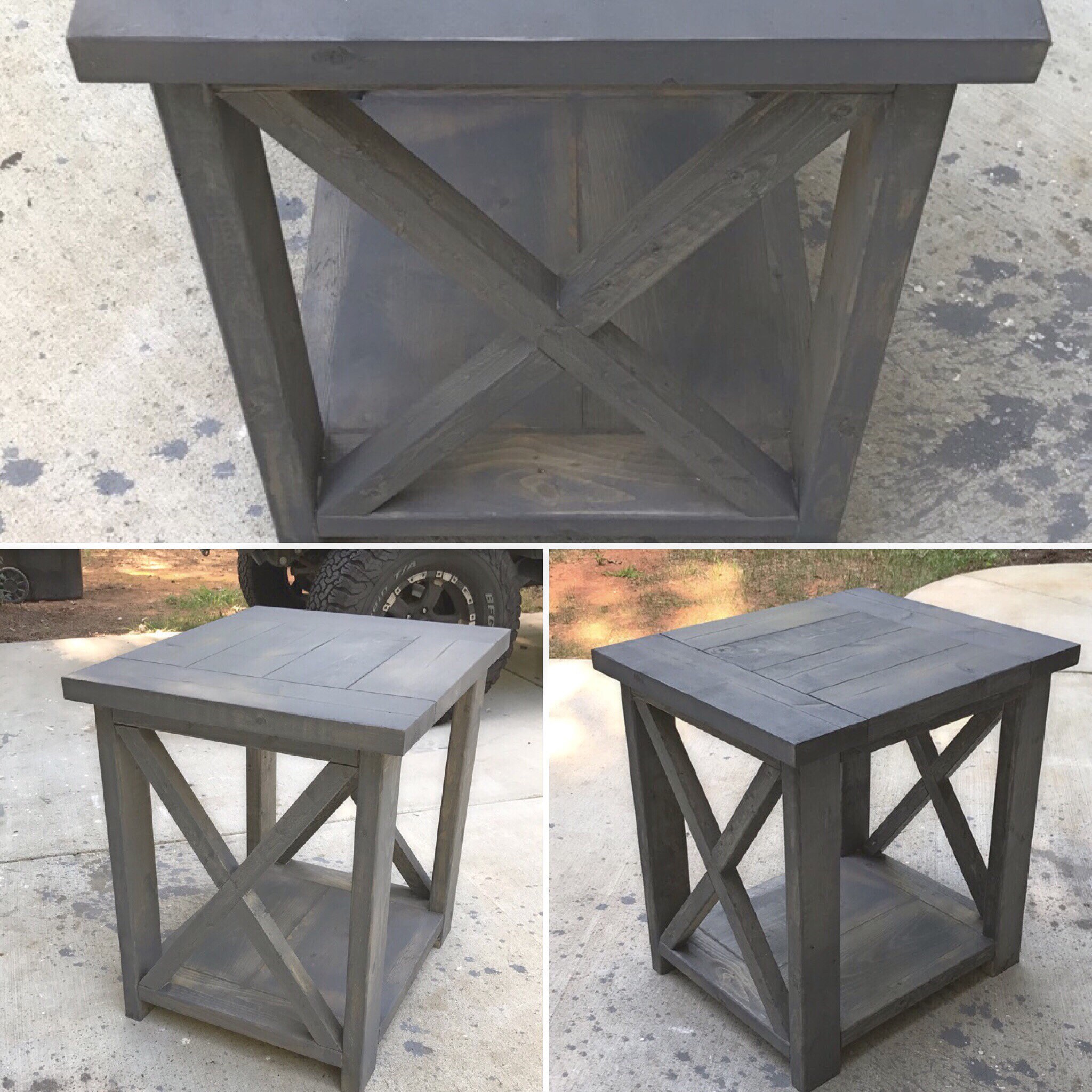Rustic Farmhouse X End Table Etsy