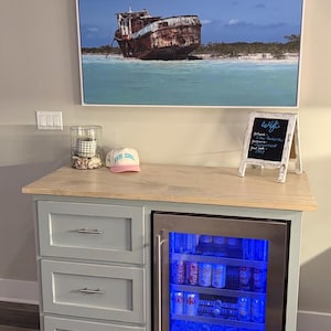 Customizable Beverage Bar for Mini-Fridge: Coffee Station, Waterproof Counter , fridge cabinet