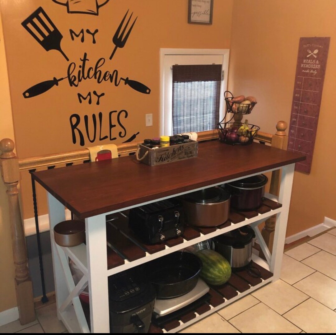 Rustic X Kitchen Island/ Farmhouse X Kitchen Island / Kitchen Etsy