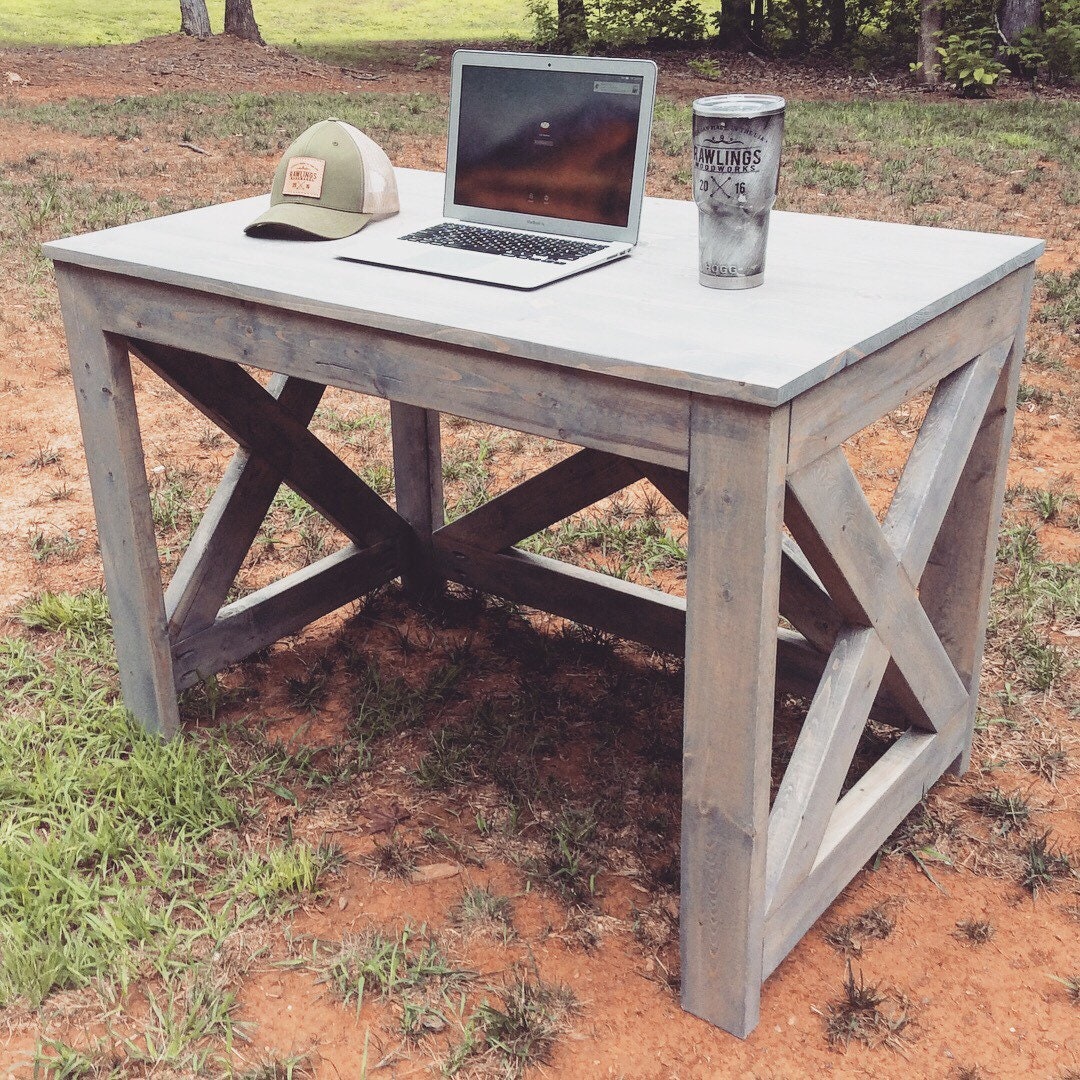 Rustic X Farmhouse Computer Desk Etsy