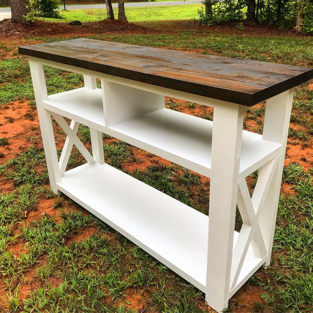 Rustic X Console Table / Farmhouse X Table / Entryway Table Etsy