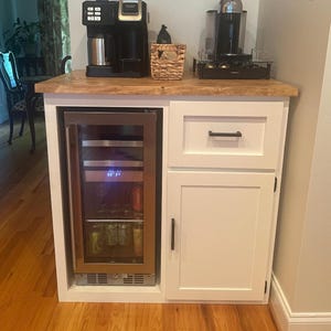 Farmhouse Wine Cabinet Coffee Bar: Customizable Console