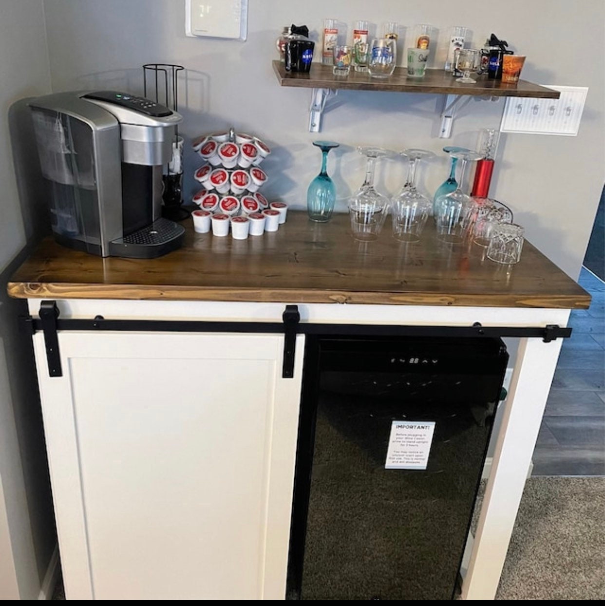 Barndoor Coffee Bar / Farmhouse Coffee Bar / Rustic X Coffee Etsy