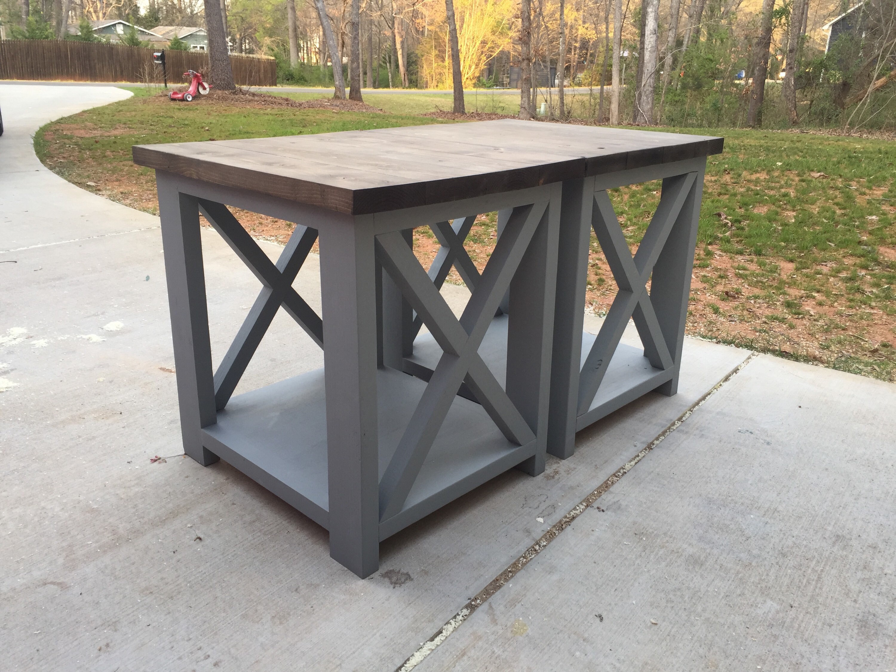 Rustic Farmhouse X End Table Etsy