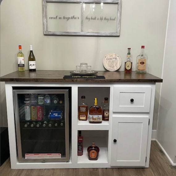 Rustic X Coffee Bar / Rustic X Farmhouse Coffee Bar / Mini Fridge Table /  Dining Bar / Farmhouse Bar / Fridge Table / Mini Fridge Console -   Sweden