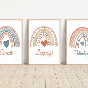 Paquete de carteles de logopedia, decoración de logopedia, cartel slp, arte de pared imprimible de logopedia