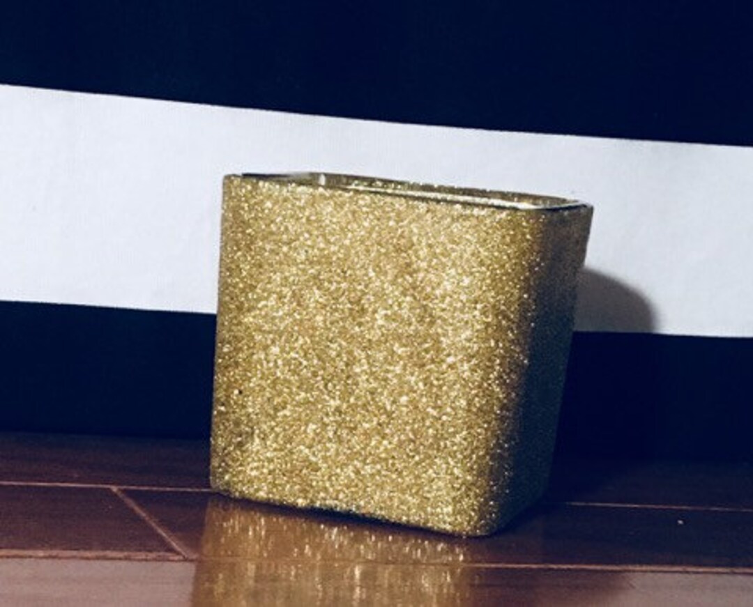 Glittered Square Vases, Makeup Vanity Vases, Makeup Vanity Decor