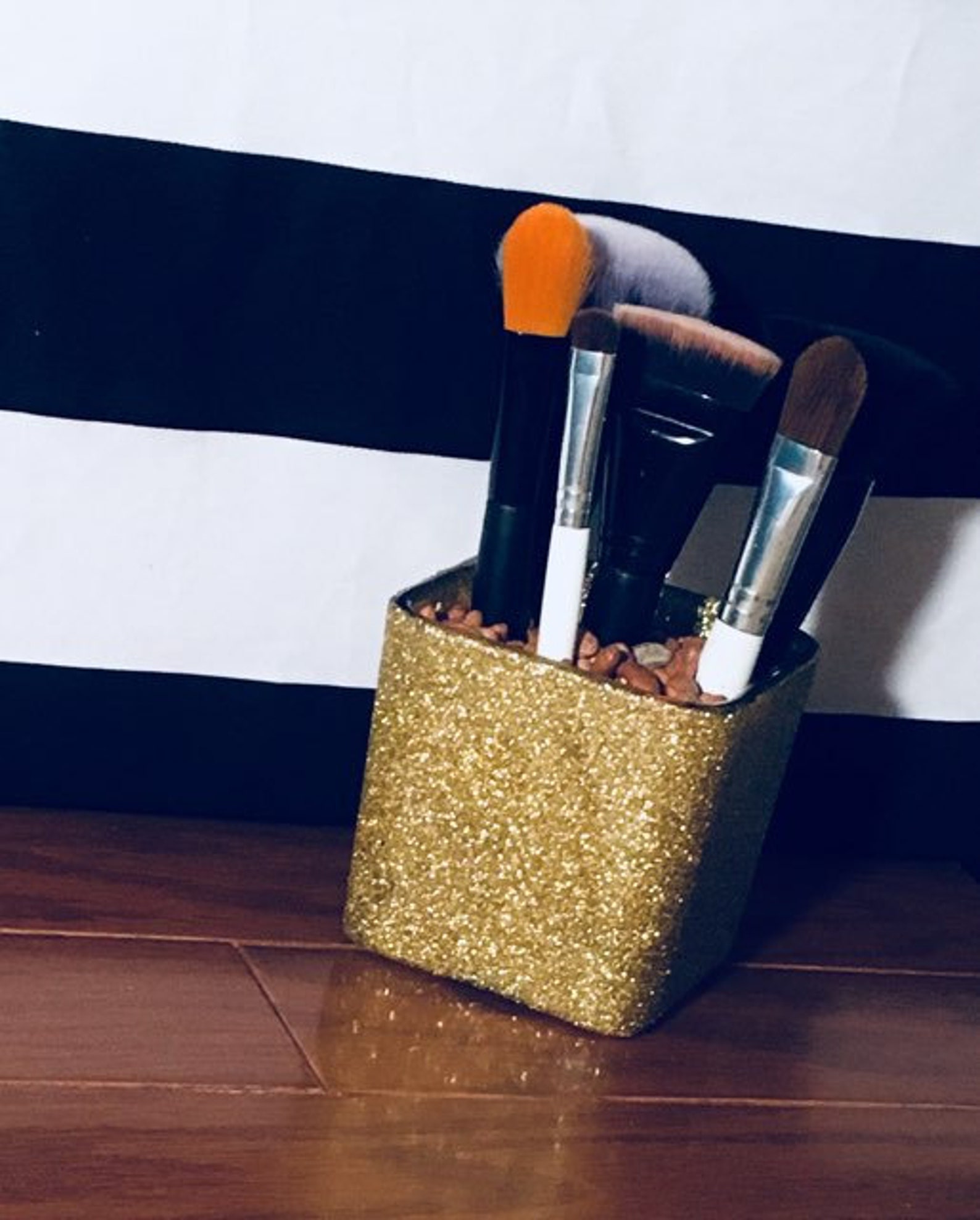 Glittered Square Vases Makeup Vanity Vases Makeup Vanity Etsy