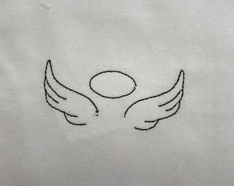 Angel Wings Embroidery Design - 4 Sizes - Instant Download - Sewing Quilting Home Decor