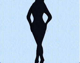 Machine Embroidery Pin Up Silhouette Standing Arms on Hips for Quilt Blocks Wall Hangings Pillows Table Runners Towels Home Decor