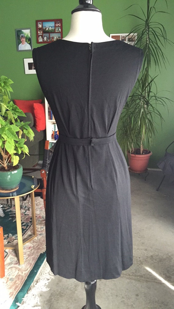 60's Black Wool Luisa Spagnoli Wiggle Dress - image 2