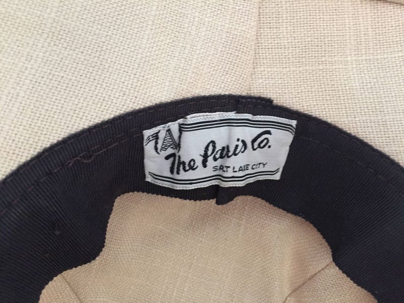 40/'s-Early 50/'s Ivory Linen Sun Bonnet Hat