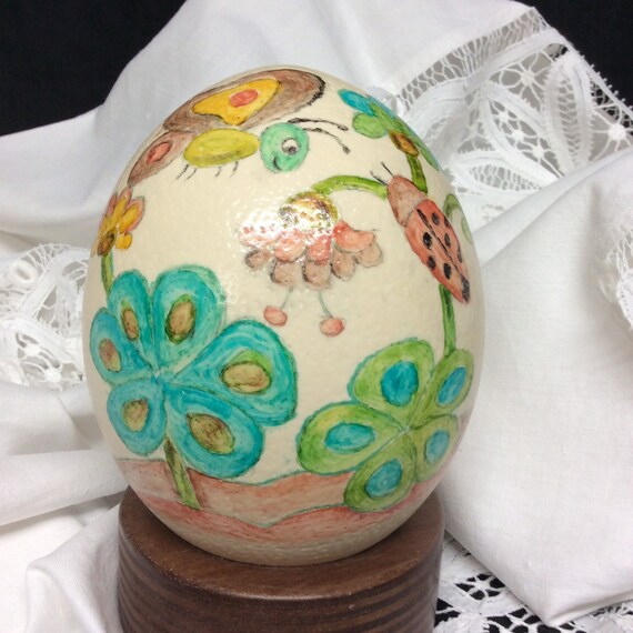 Hand Decorated Ostrich Eggs Etsy