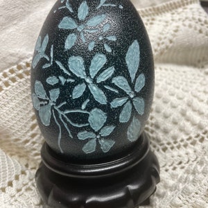 Emu eggs decorated by hand, unique pieces image 2