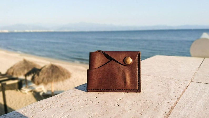 Handmade Leather Wallet Minimalist Wallet Money Clip Etsy - image 0