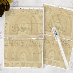 May include: Two printable nurse's notes pages with a rainbow and heart design. The pages are labeled "Nurse's Notes" and "Shift Notes".
