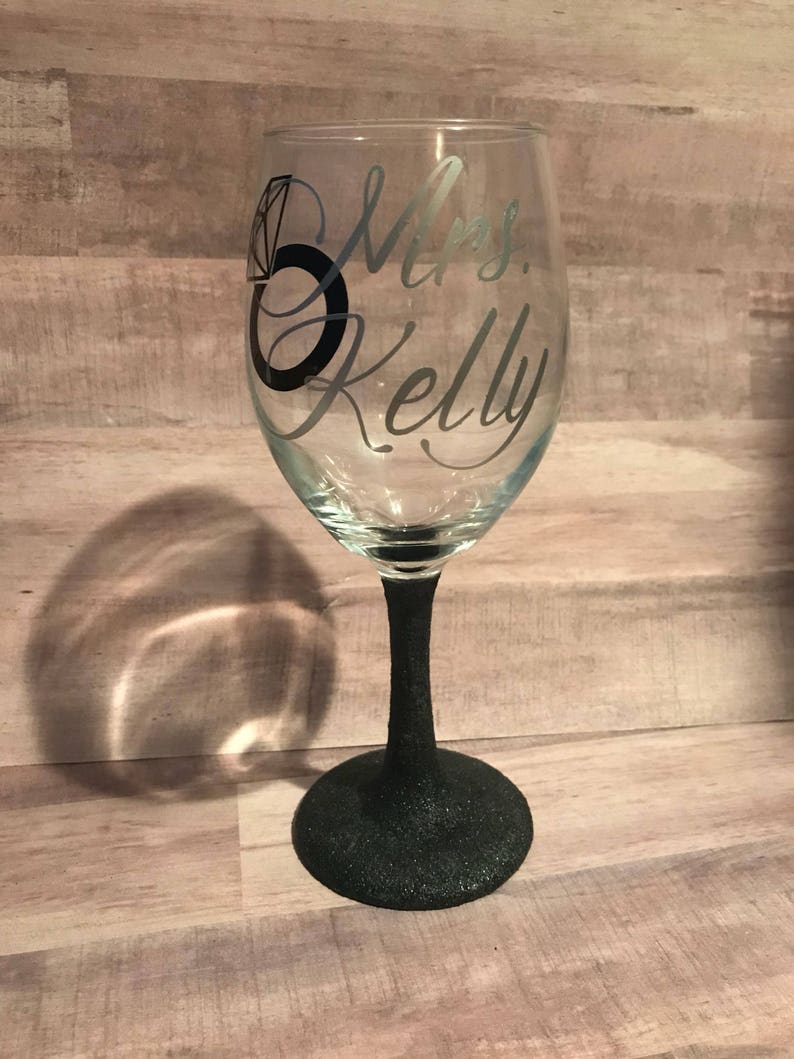 Mrs. Wine Glass Custom Wine Glass Bridal Shower Gift Etsy