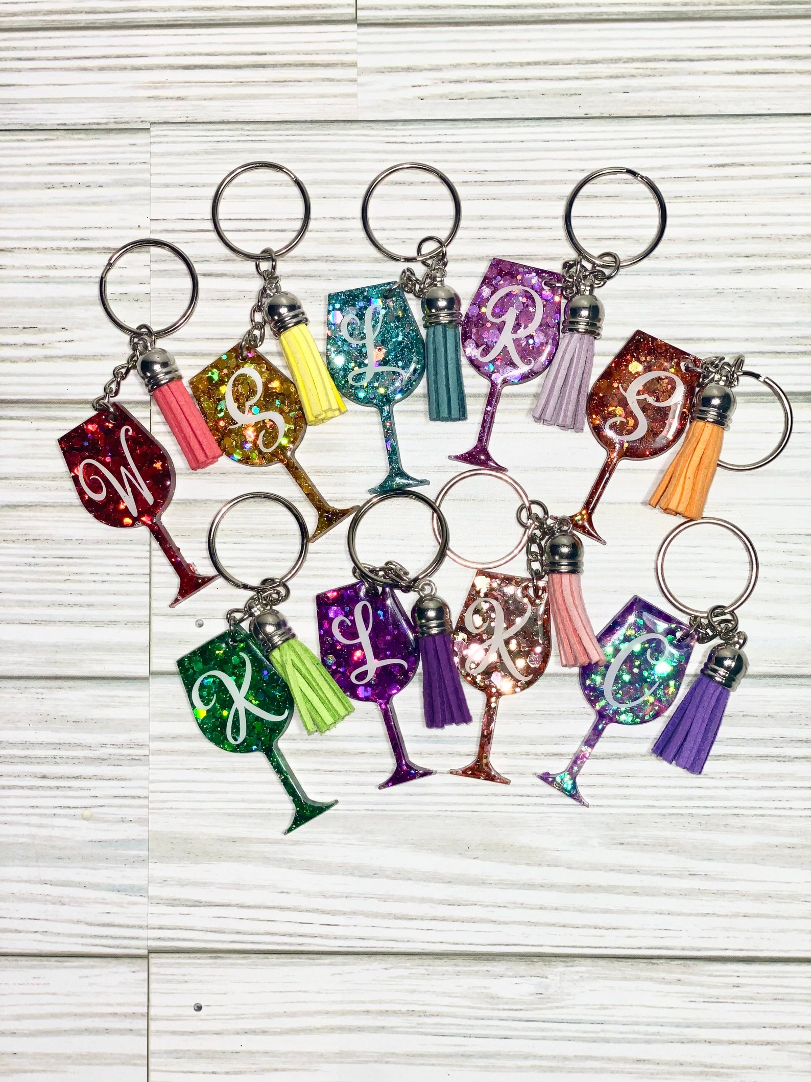 Wine Glass Keychain Wine Keychain Small Gift Personalized Etsy