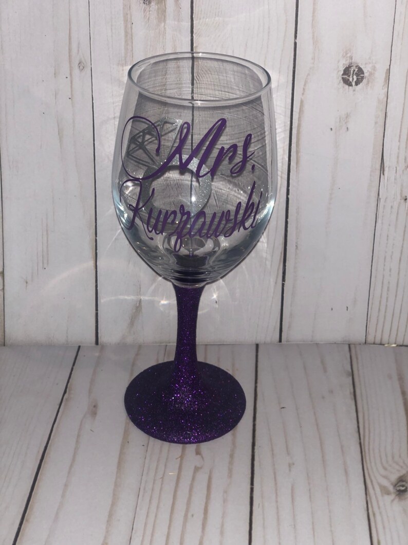 Mrs. Wine Glass Custom Wine Glass Bridal Shower Gift Etsy
