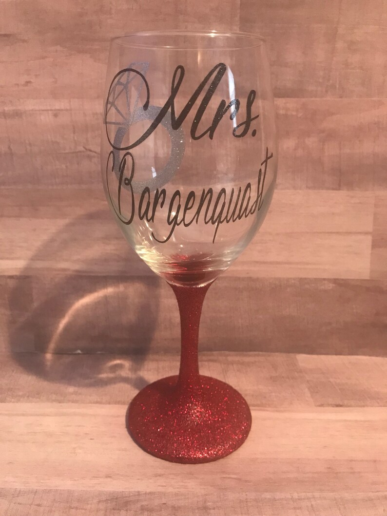 Mrs. Wine Glass Custom Wine Glass Bridal Shower Gift Etsy