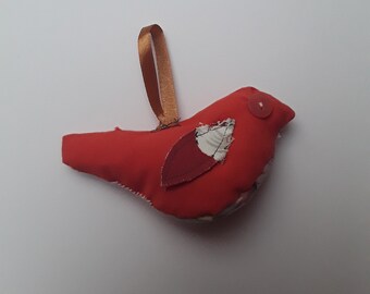 Handmade fabric bird decoration