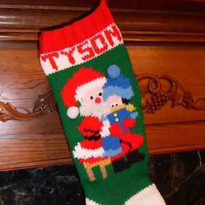 Knitted Christmas Stocking Pattern - &quot;All I Want For Christmas - Boy&quot;