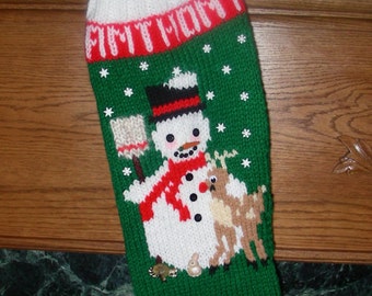 Knitted Christmas Stocking Pattern - "Frosty"