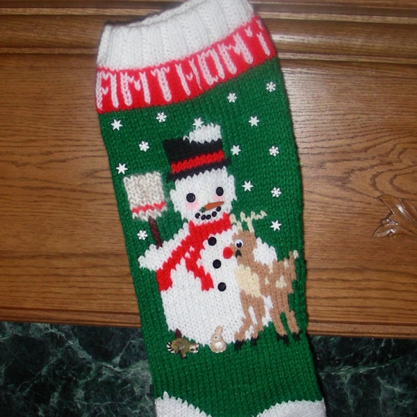 Knitted Christmas Stocking Pattern - "Frosty"