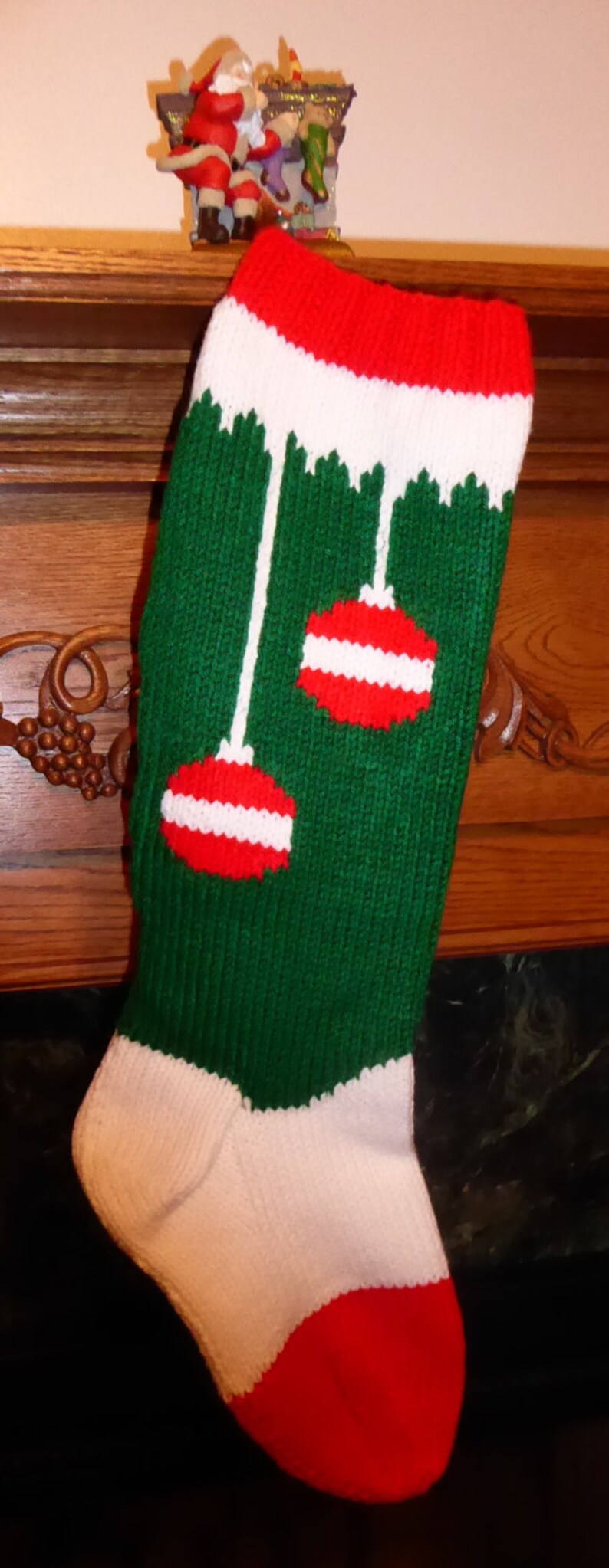 Knitted Christmas Stocking Kit a Christmas Bear Etsy