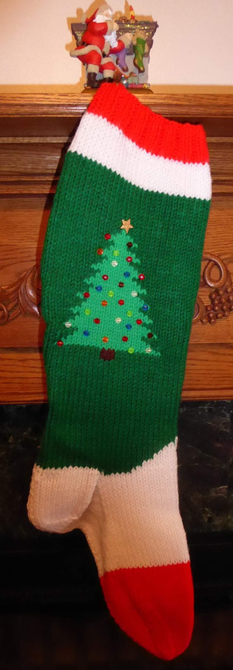 Knitted Christmas Stocking Pattern All I Want for Christmas Girl image 2