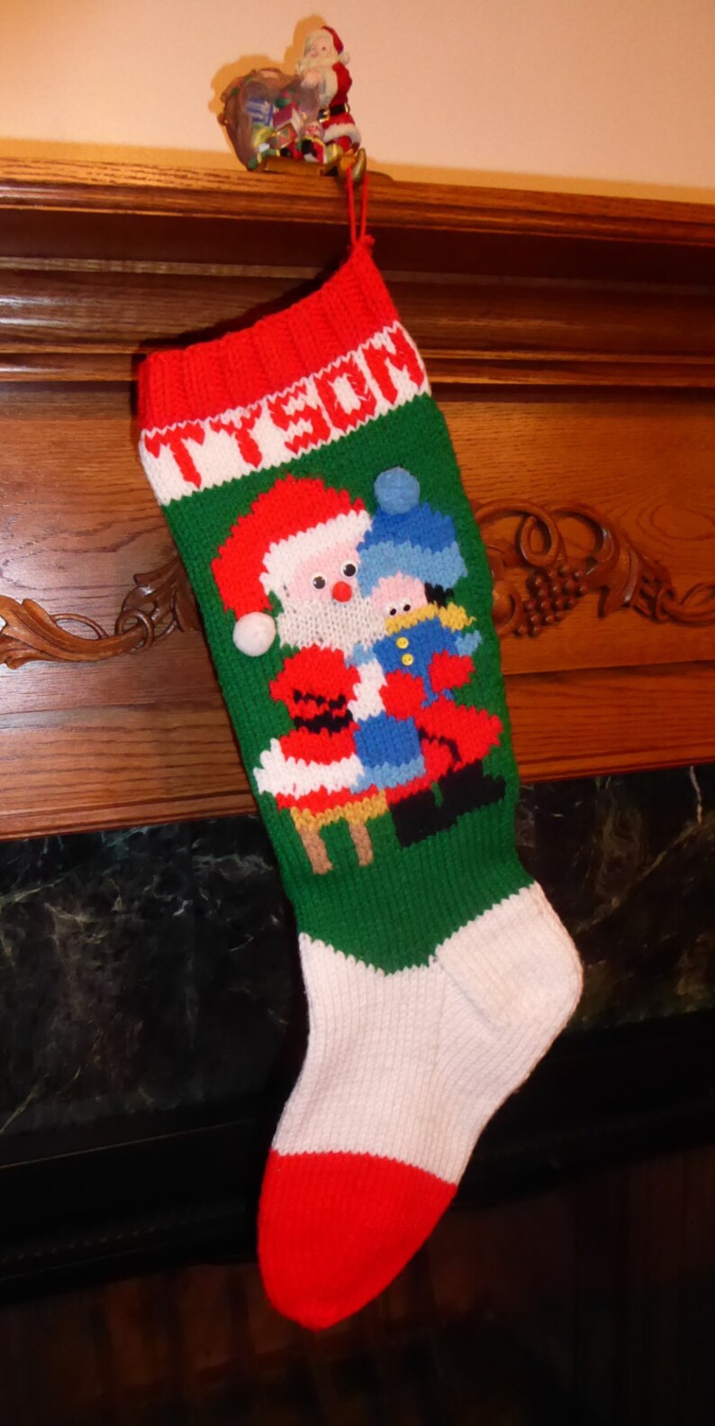 Knitted Christmas Stocking Pattern All I Want For Etsy