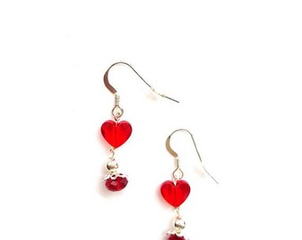 925 sterling silver and sterling silver crystal earrings