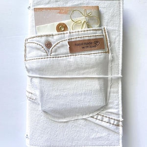 White Denim Jeans Journal. (Notebooks are included) but ( Pen and Notepad not included)