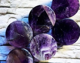 Amethyst Stone Ear Plugs – Natural Ear Gauges for Stretched Ears, Pair, Available in 0G/00G/2G & Sizes 6–25mm