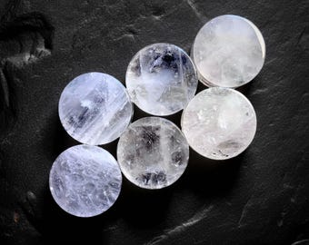 Icicle Quartz Plugs, Gauges, 2G Plugs, 0G, 00G, Stone Ear Gauges, Ear Stretchers, 6mm, 8mm, 10mm, 12mm, 14mm, 16mm, 19mm, 22mm, 25mm