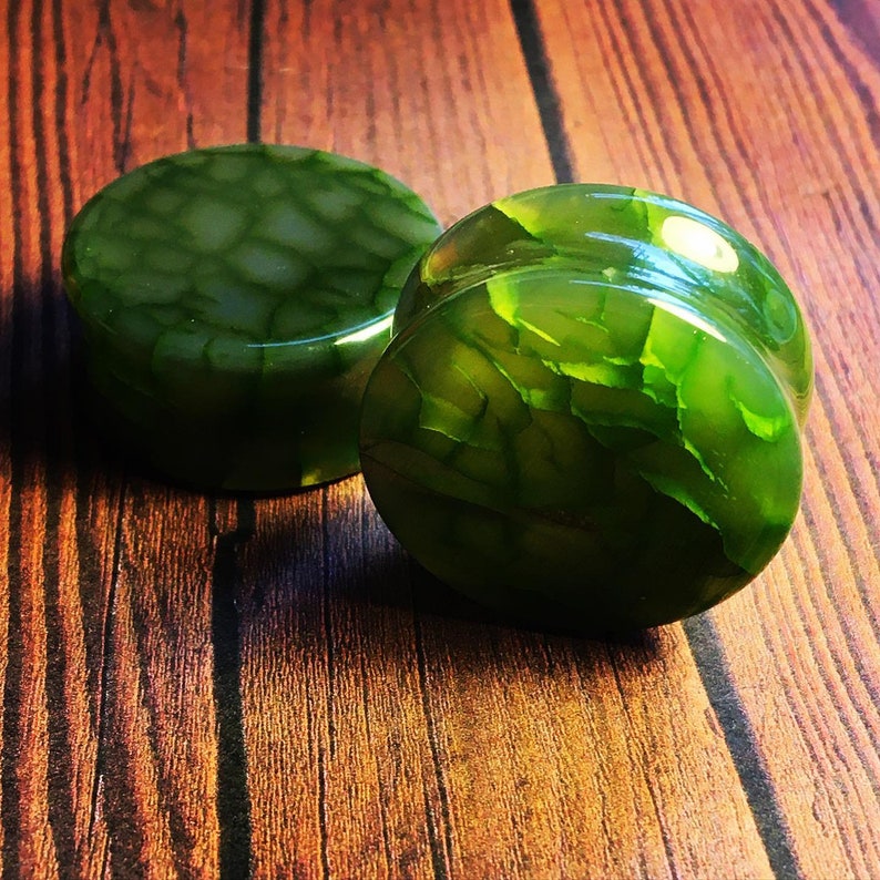 Premium Dragon Scale Agate Plugs Double Flare Ear Stretchers Etsy