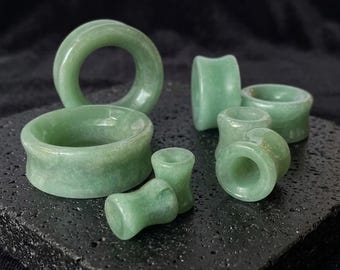 Aventurine Tunnel Plugs Stone Gauges 2G – 1 Inch