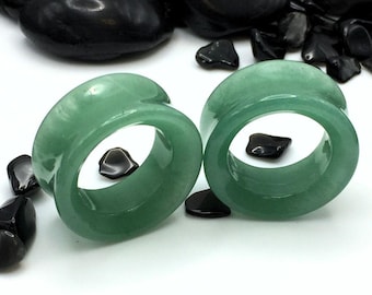Aventurine Tunnel Plugs Stone Gauges 2G – 1 Inch
