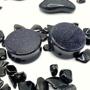 Midnight Sandstone Plugs, Ear Stretchers, Plugs and Tunnels, 0G, 00G, Ear Gauges, 6mm, 8mm, 10mm, 12mm, 14mm, 16mm, 19mm, 22mm, 25mm