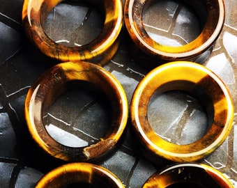 Tigers Eye Stone Tunnels | Plugs Gauges | Ear Stretchers | 6mm-25mm | 1 Pair |