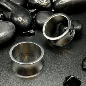 Thick Steel Tunnels, 316L Steel PVD, 0G, 00G, Stone Ear Gauges, Ear Stretchers, 6mm, 8mm, 10mm, 12mm, 14mm, 16mm, 19mm, 22mm, 25mm