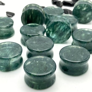 Moss Glass Plugs: Double Flare Ear Gauges