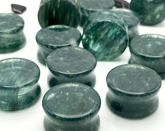 Moss Glass Plugs: Double Flare Ear Gauges